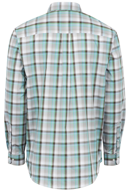 Cinch Plaid Button-Front Shirt - Blue & Brown