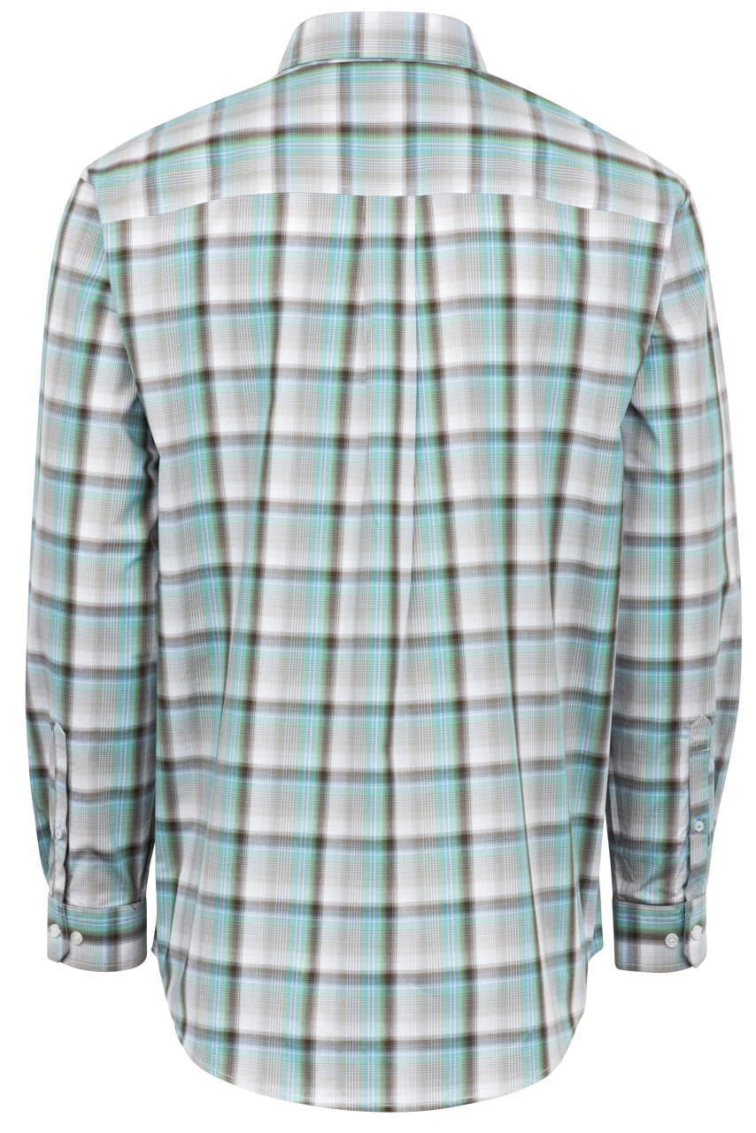 Cinch Plaid Button-Front Shirt - Blue & Brown