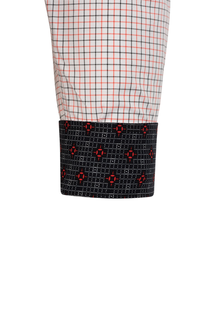 Cinch Woven Check Button-Front Shirt - Red
