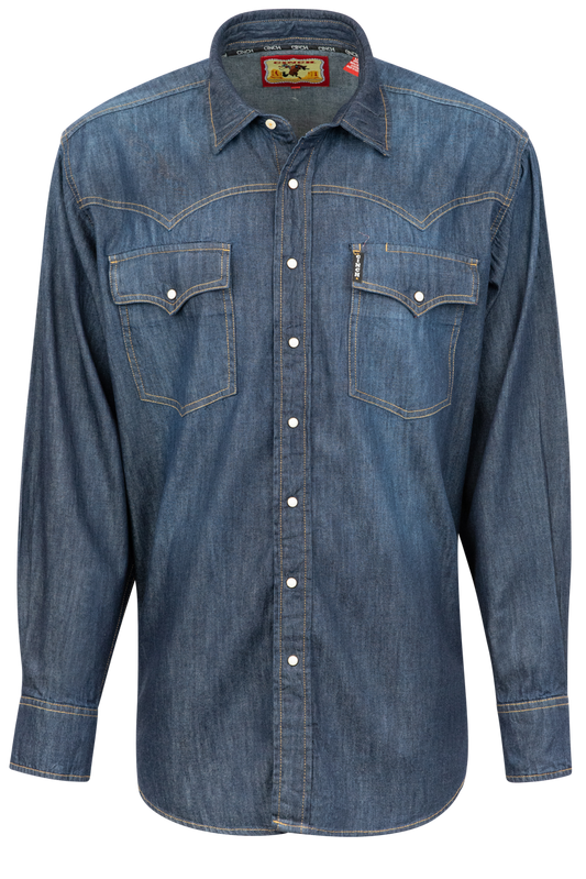 Cinch Stonewash Snap Front Shirt - Denim