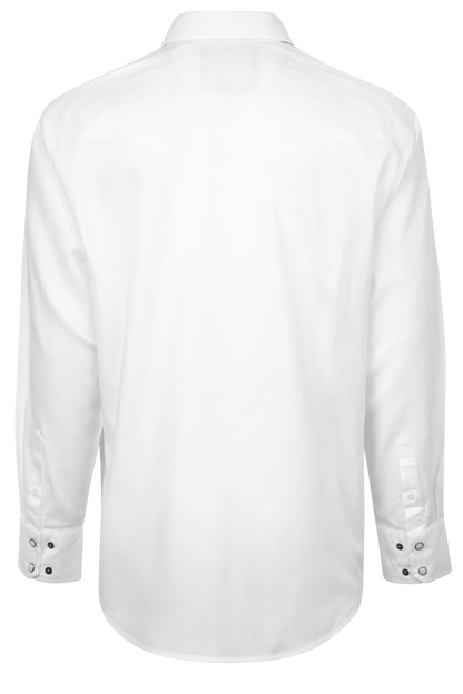 Cinch Herringbone Snap Front Shirt - Solid White