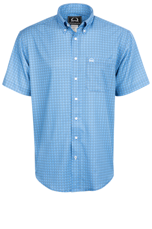 Cinch Arenaflex Button-Front Shirt - Blue Foulard