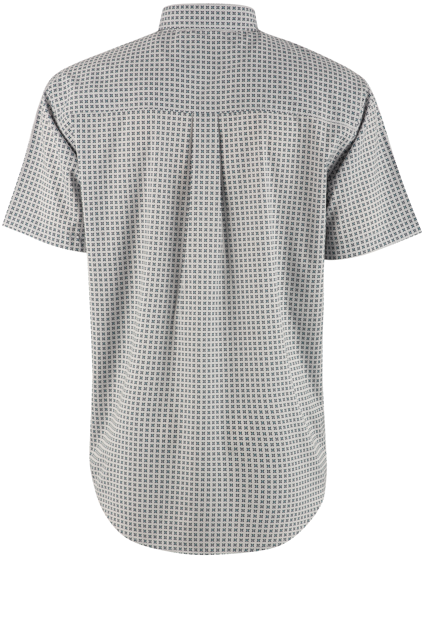Cinch Geometric Arenaflex Short Sleeve Button-Front Shirt - Gray