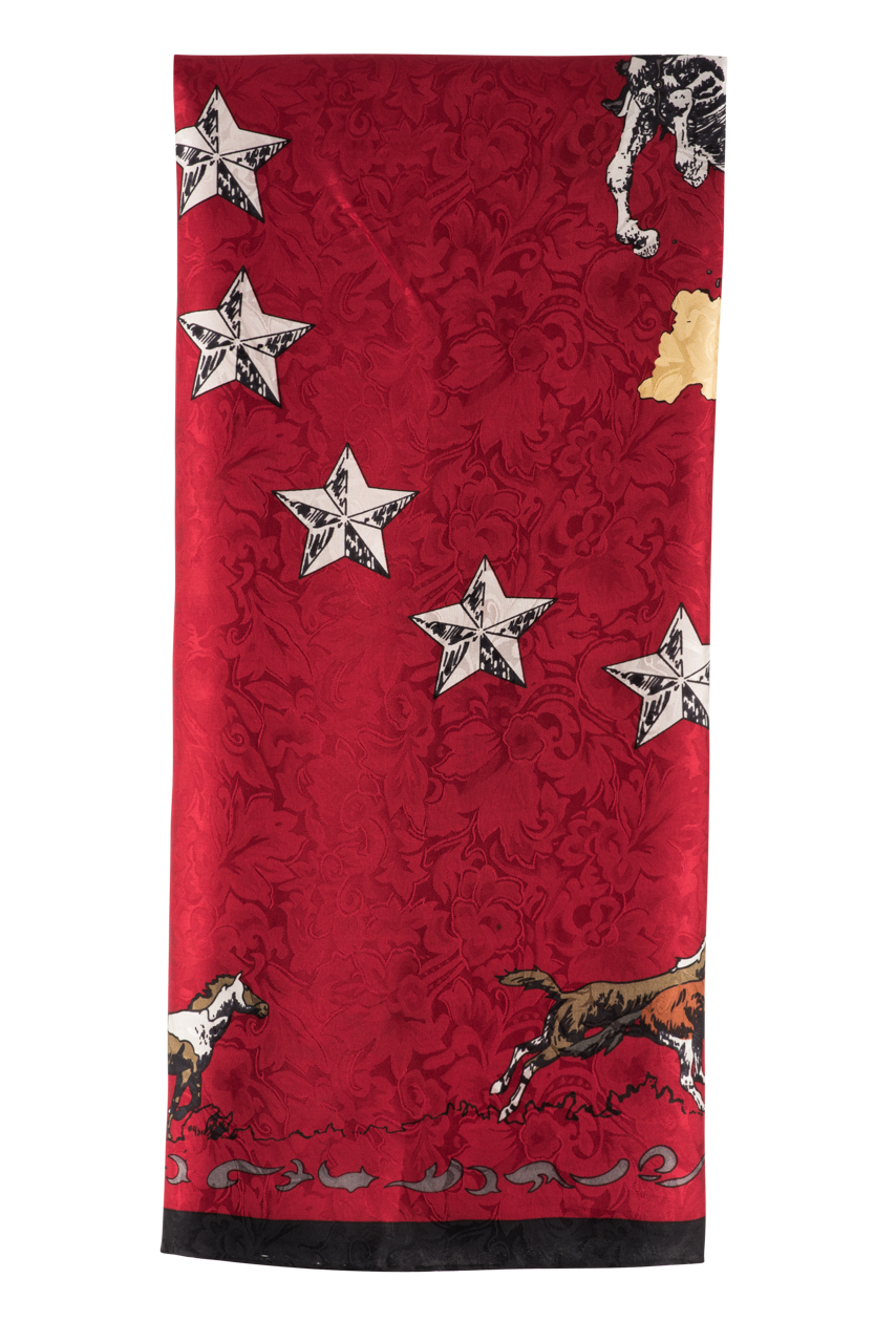 Wyoming Traders Red Silk Scarf