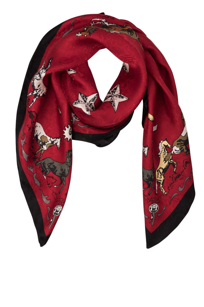 Wyoming Traders Red Silk Scarf