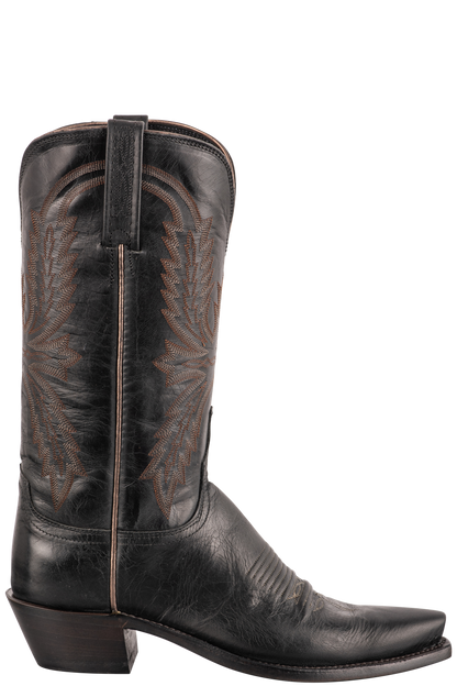 Lucchese black square toe boots sales