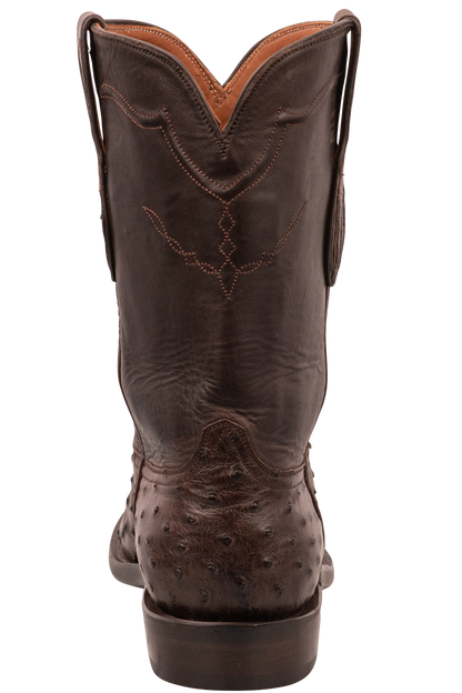 Black Jack Men's Full Quill Ostrich Jack Nicotine Roper Boots - Chocolate