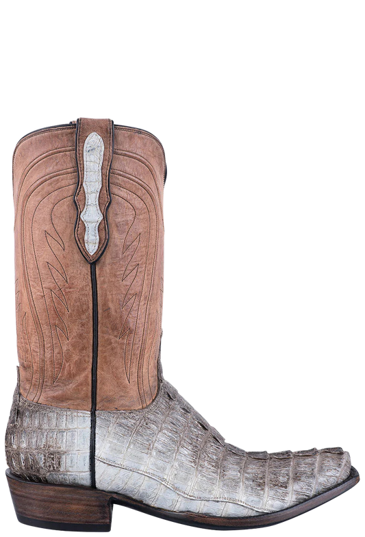 Black Jack Men's Caiman Tail Exclusive Cowboy Boots - Natural