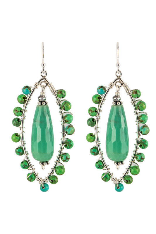 Breathe Deep Designs Tiny Green Opal Earrings