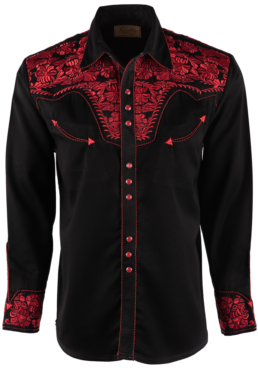 Scully Gunfighter Crimson Western Pearl Snap Shirt | Pinto Ranch