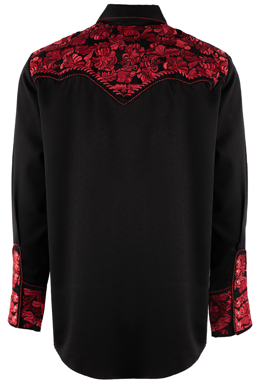 Scully Gunfighter Western Pearl Snap Shirt - Crimson