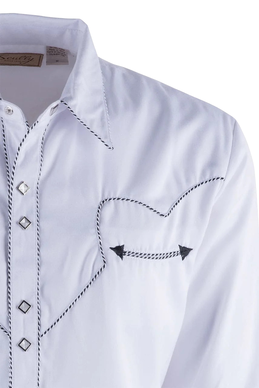 Scully White Vintage Western Diamond Pearl Snap Shirt | Pinto Ranch M