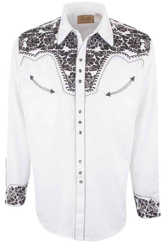 Scully Gunfighter Western Snap Front Shirt - Pewter