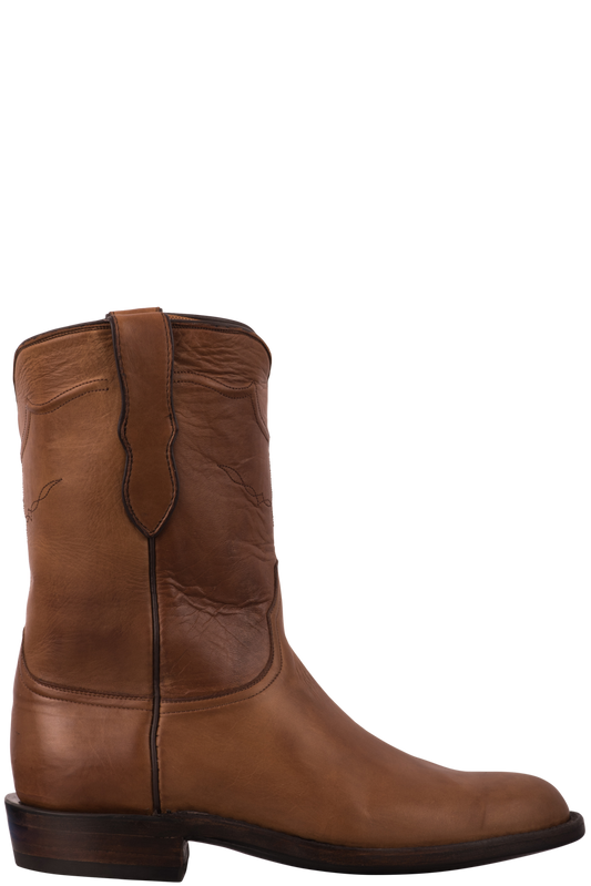 Black Jack Burnished Roper Boots - Peanut Brown