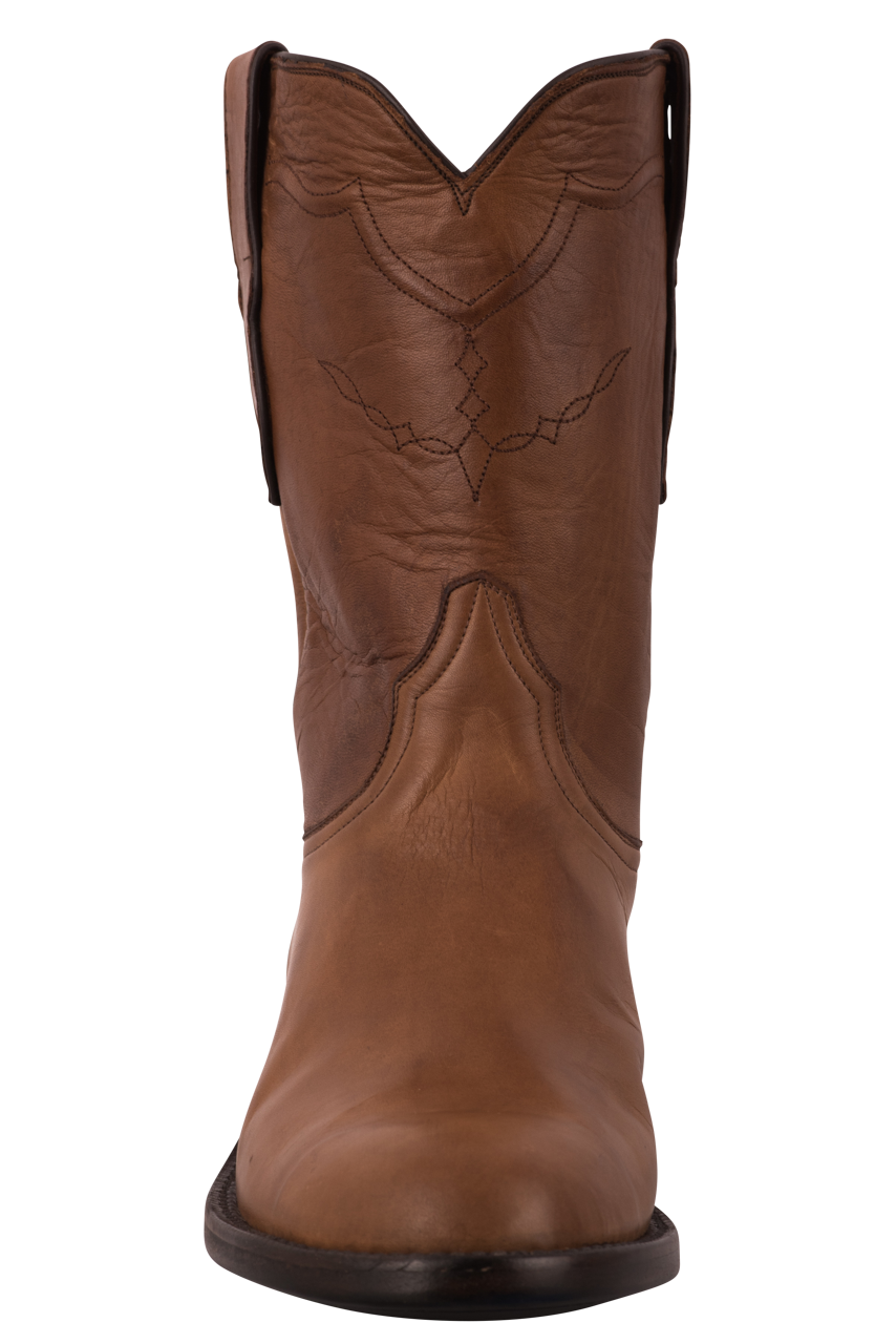 Black Jack Men's Burnished Roper Cowboy Boots - Peanut Brown