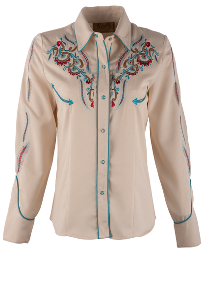 Scully Feather and Floral Embroidered Western Shirt