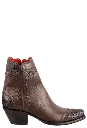 Stallion Women's Calf & Alligator Zorro Cowgirl Boots - Chocolate