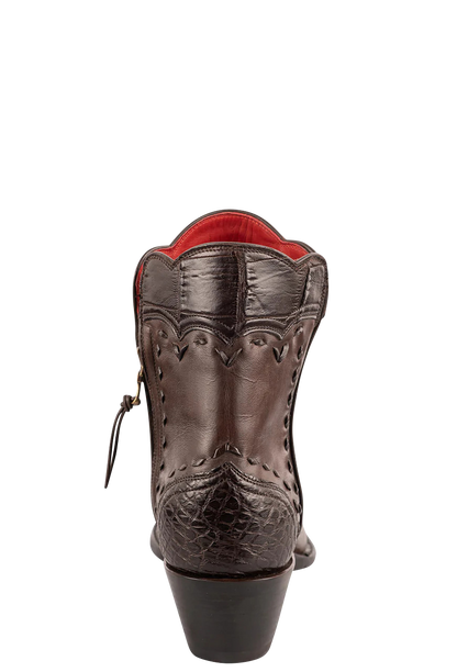 Stallion Women's Calf & Alligator Zorro Ankle Boots - Chocolate