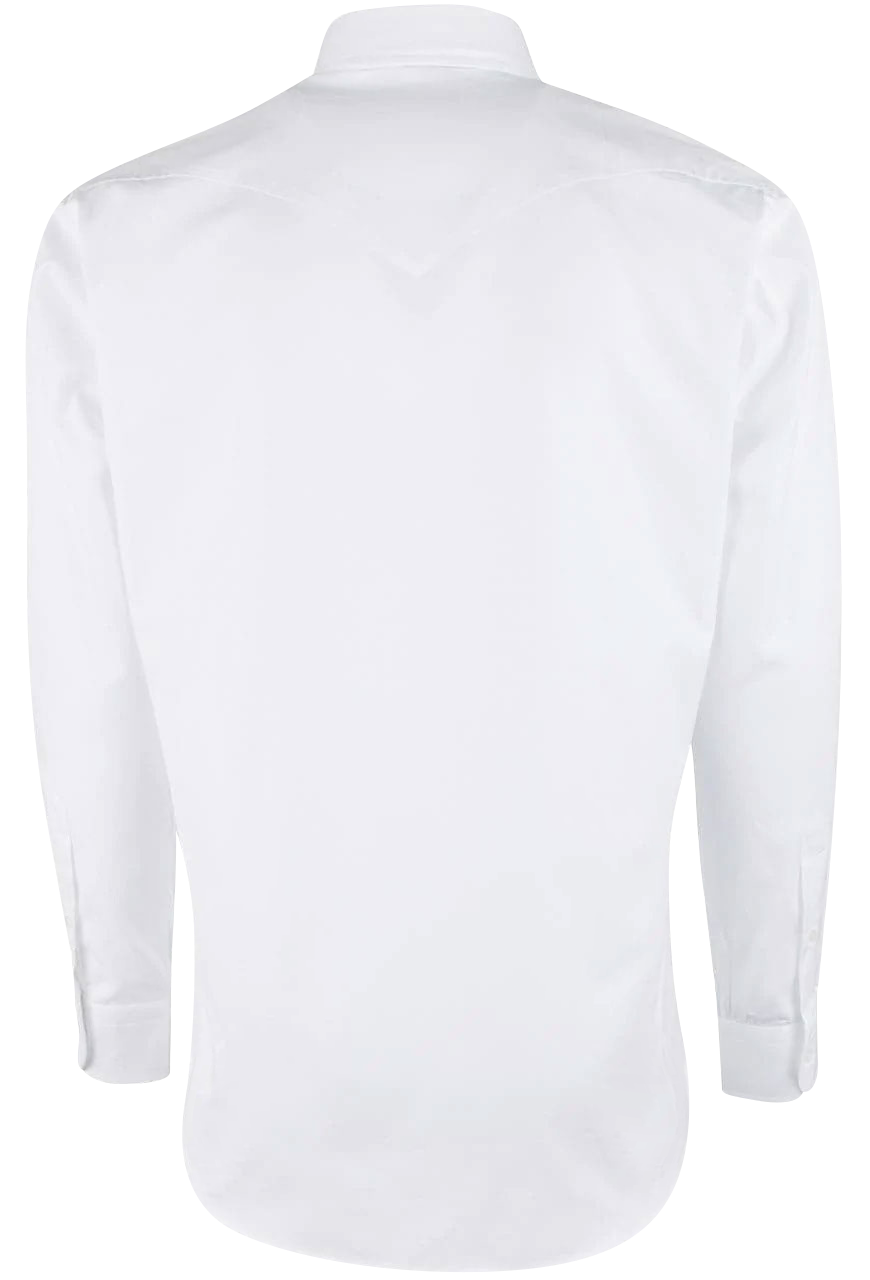 Pinto Ranch YY Collection Pinpoint Button-Front Shirt - Solid White