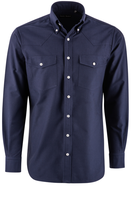 Pinto Ranch YY Collection Oxford Button-Front Shirt - Navy