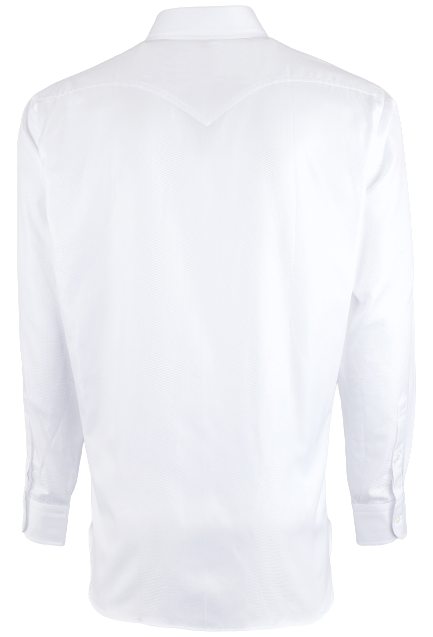 Pinto Ranch YY Collection Herringbone Button-Front Shirt - White