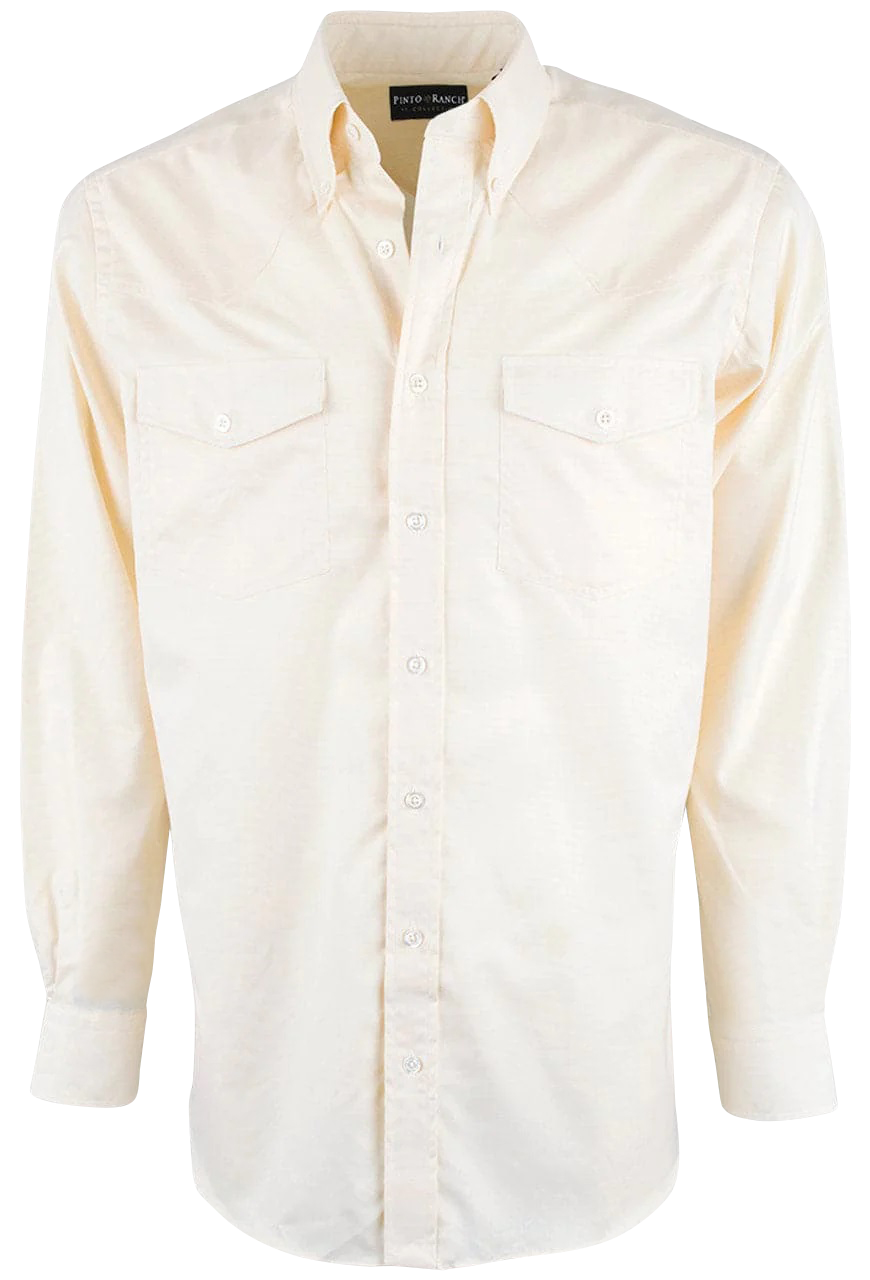 Pinto Ranch YY Collection Fancy Solid Button-Front Shirt - Yellow
