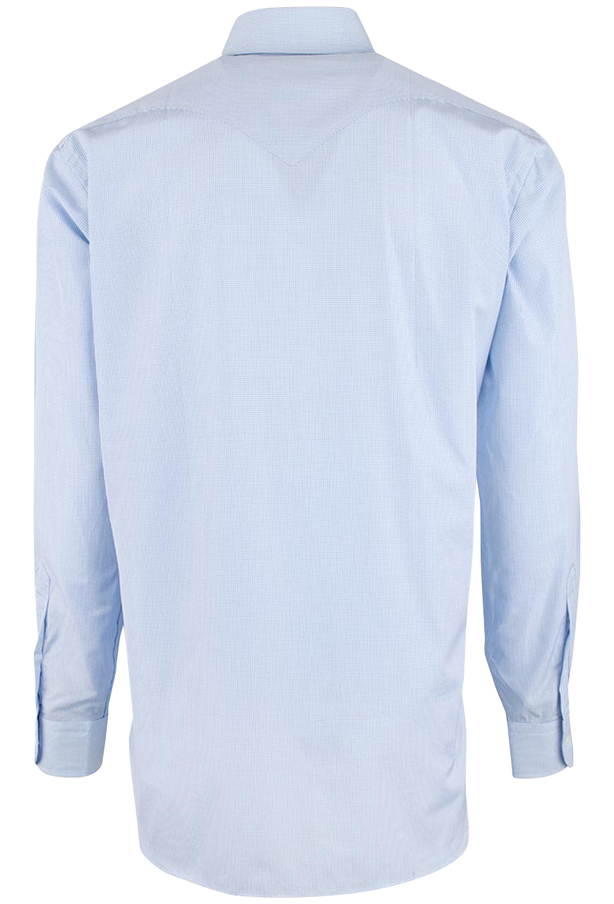 Pinto Ranch YY Collection Micro Check Button-Front Shirt - Blue