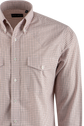 Pinto Ranch YY Collection Check Poplin Long Sleeve Button-Front Shirt - Pink & White