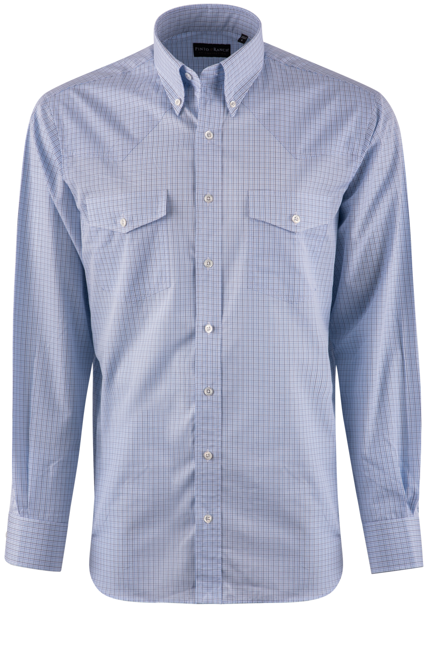 Pinto Ranch YY Collection Classic Poplin Long Sleeve Button-Front Shirt