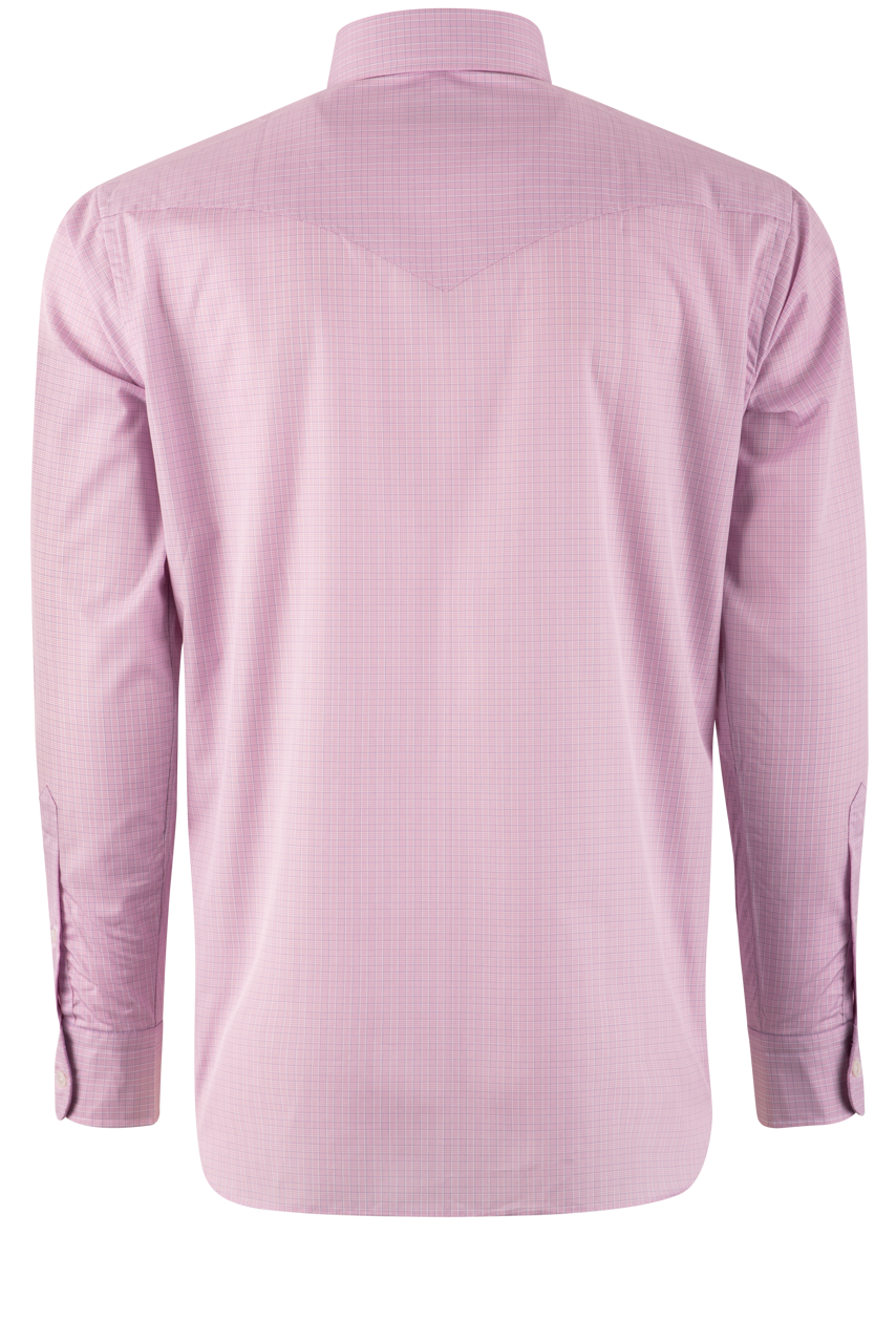 Pinto Ranch YY Collection Pink Check Long Sleeve Button-Front Shirt
