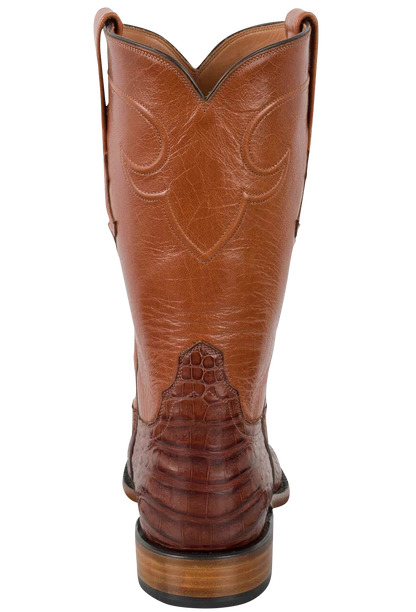 Tony Lama Men's Signature Series Caiman Belly Roper Boots - Cognac