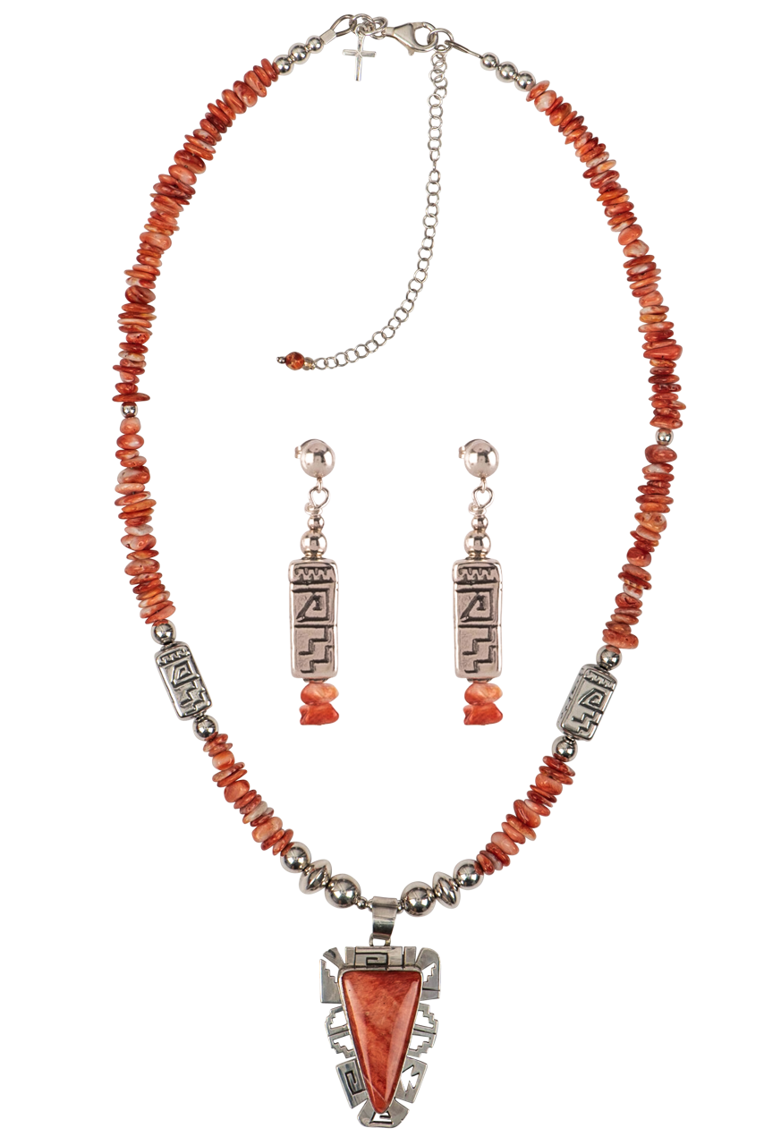 Sweet Tea Jewelry Orange Aztec Set