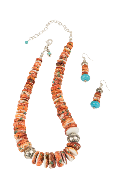 Sweet Tea Jewelry Spiney Oyster & Turquoise Chip Necklace Set
