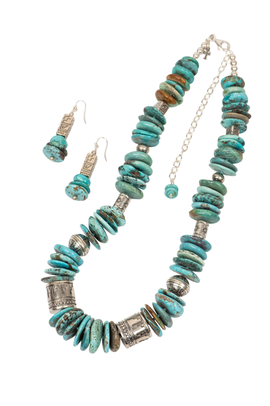 Sweet Tea Jewelry Navajo Turquoise Disc Necklace Set