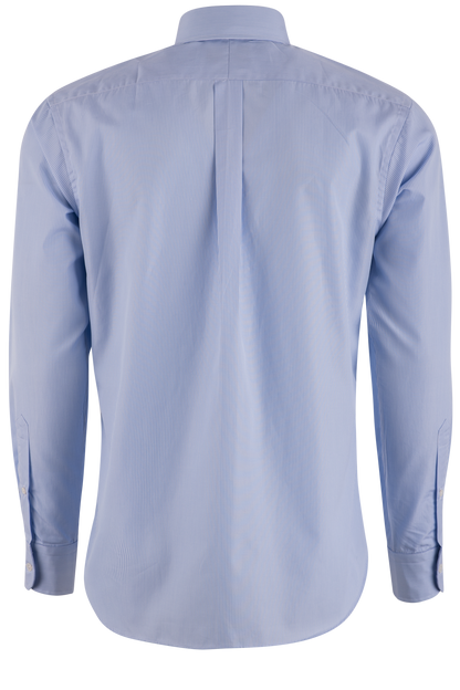 Pinto Ranch YY Collection Blue Poplin Button-Front Shirt