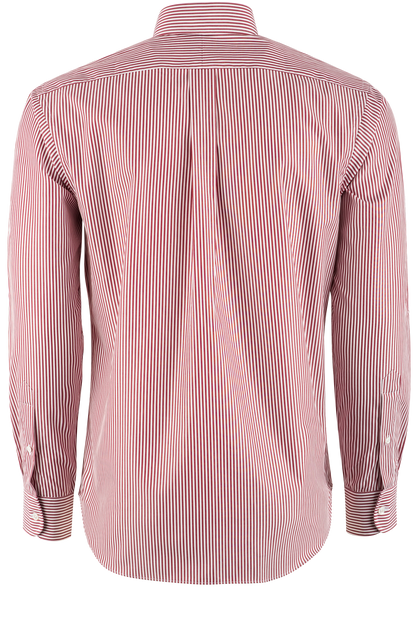 Pinto Ranch YY Collection Striped Poplin Button-Front Shirt - Red