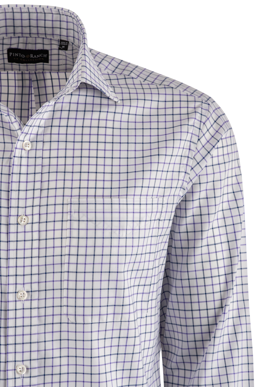 Pinto Ranch YY Collection Purple Oxford Button-Front Shirt