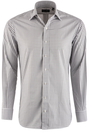 Pinto Ranch YY Collection Gingham Button-Front Shirt - Gray
