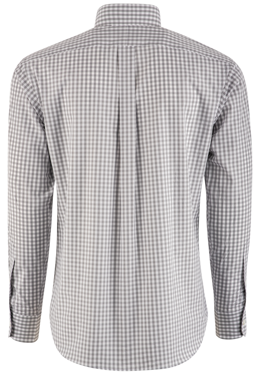 Pinto Ranch YY Collection Gingham Button-Front Shirt - Gray