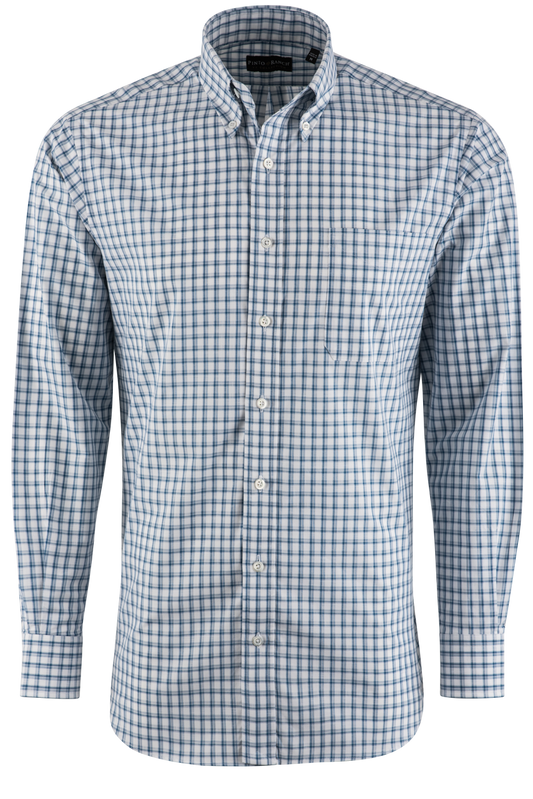 Pinto Ranch YY Collection Classic Sport Shirt - Teal Check