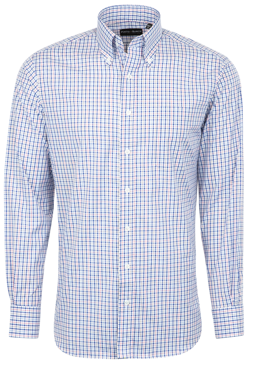 Pinto Ranch YY Collection Blue Check Button-Front Western Sport Shirt ...
