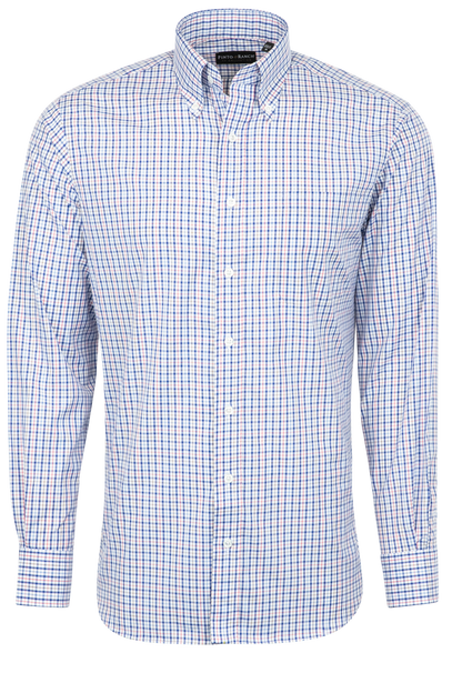 Pinto Ranch YY Collection Button-Front Sport Shirt - Blue Check