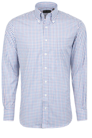 Pinto Ranch YY Collection Button-Front Sport Shirt - Blue Check