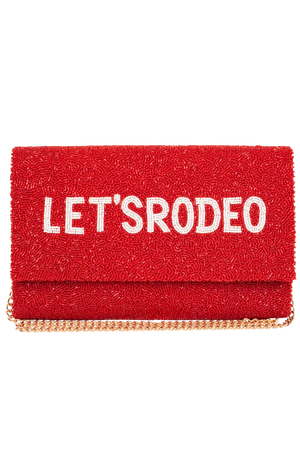 Christina Greene Let's Rodeo Beaded Clutch Bag - Red