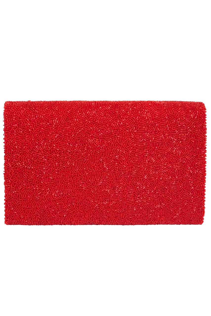 Christina Greene Let's Rodeo Beaded Clutch Bag - Red