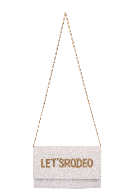 Christina Greene Let's Rodeo Beaded Clutch Bag - White