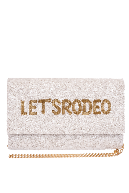 Christina Greene Let's Rodeo Beaded Clutch Bag - White