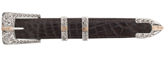 Pinto Ranch 1" Gold & Silver Buckle Set