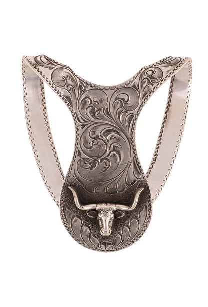 Pinto Ranch Sterling Silver Longhorn Money Clip