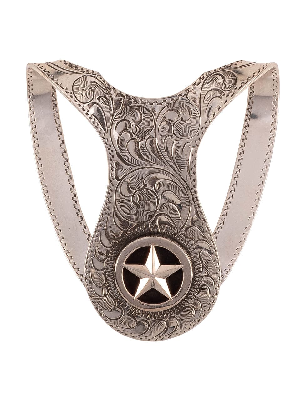Pinto Ranch Sterling Silver Engraved Star Money Clip